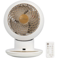 Iris Ohyama – Ventilateur de table ultra puissant et silencieux 30m² – Pales à pas profond pour flux d'air puissant – Oscillation multidirectionnelle – Télécommande incluse