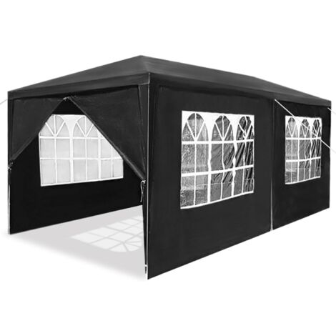 Froadp 3x6m Pavillons de Jardin avec 6 Parois Latérales Tente de Réception Étanche Chapiteau Évènementiel Auvents Protection Solaire (Anthracite)