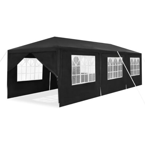 Pavillon de jardin 3x9m – Structure en acier – Étanche avec 6 parois – Tente de réception pour événements – Protection solaire – Froadp