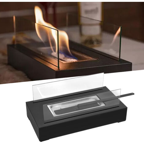 AUFUN Cheminée au bioéthanol avec bol à feu de table