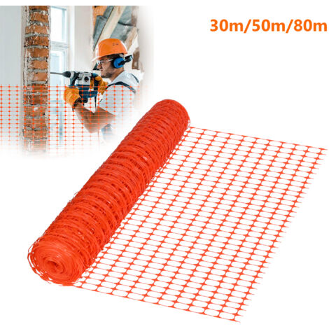 AUFUN 1 x 30m barrière en plastique clôture pour chien clôture d'avertissement clôture de construction clôture pour animaux sauvages filet de sécurité