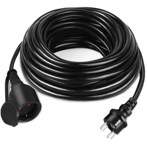 AUFUN Câble d'extension 10m avec capuchon de protection extérieur,  230 V IP44 avec prise Schuko (10M)