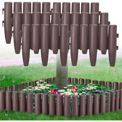 AUFUN Bordure de pelouse en plastique longueur aspect bois Garden Border en polypropylène