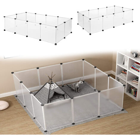 AUFUN Enclos grillagé pour lapins en métal avec porte