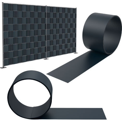 AUFUN Bandes D'Intimité en PVC, Lamelle Occultation Grillage Rigide dur Brise-vent pour Double Clôture de Jardin, Balcon (2,5m19cm, Anthracite) (1/5)