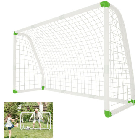 AUFUN But de Football en PVC pour Enfants avec Filet, Filet de Football pour Jardin, Parc, Plage ou Hall, 245 x 155 x 90 cm