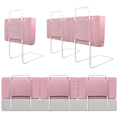 AUFUN Barrière de sécurité pour lit bébé,réglable en Hauteur avec 5 Trous,Protection Contre Les Chutes,barrière de sécurité pour Enfant (50mx3,Rose)