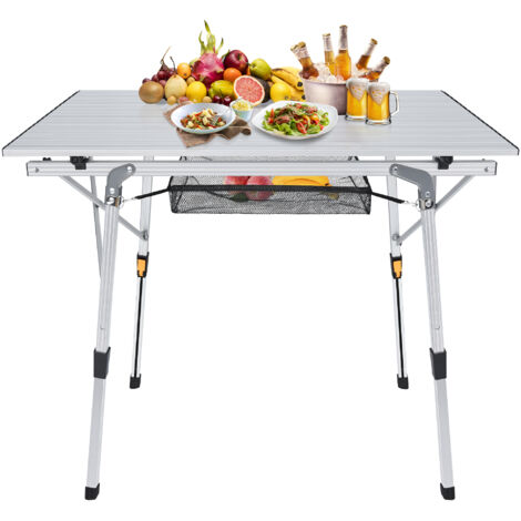 AUFUN table de camping table pliante avec cadre en aluminium
