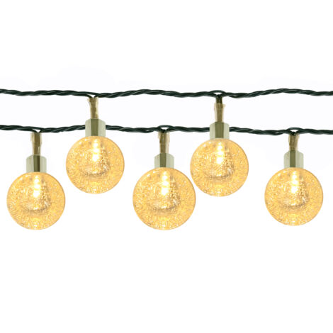 AUFUN Chaîne Lumineuse Boule de Cristal Blanc Chaud (10m cordon transparent) (1/5)