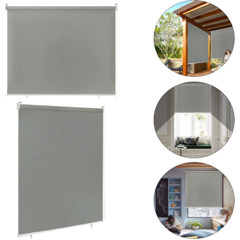 AUFUN Store extérieur Balcon Store extérieur résistant aux intempéries 100 x 240 cm Store extérieur Protection solaire Store balcon Protection UV,Gris