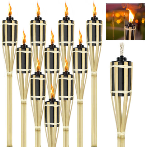 AUFUN Torche de Jardin en Bambou