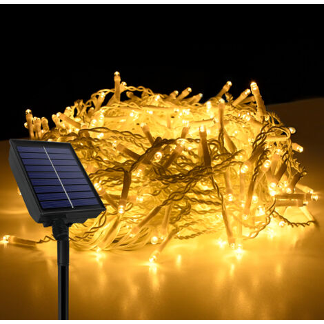AUFUN Guirlande lumineuse déco chaîne de pluie LED protection IP44, 8 modes avec prise blanc chaud 400 LED 10m (1/5)
