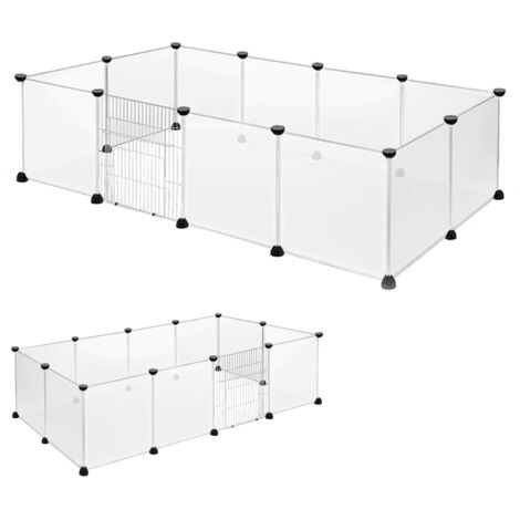 AUFUN Enclos grillagé pour lapins en métal avec porte