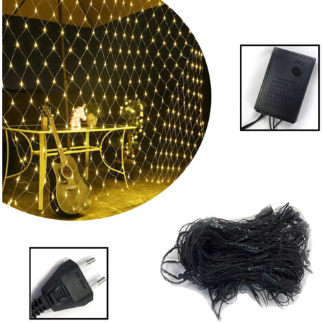 AUFUN Guirlande lumineuse filet LED 8 modes 6x4m Blanc chaud (1/5)