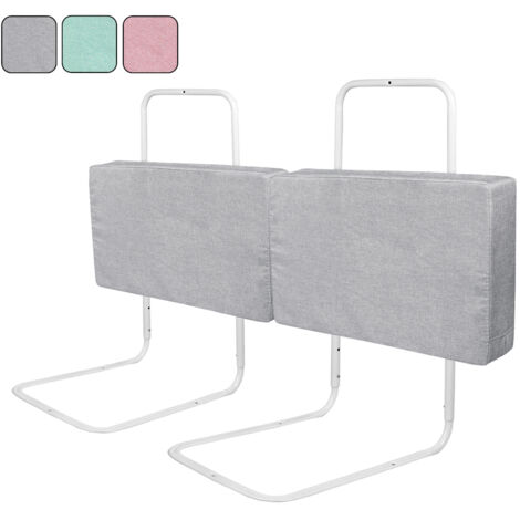 AUFUN Barrière de sécurité pour lit bébé,réglable en Hauteur avec 5 Trous,Protection Contre Les Chutes,barrière de sécurité pour Enfant (50mx2,Gris)
