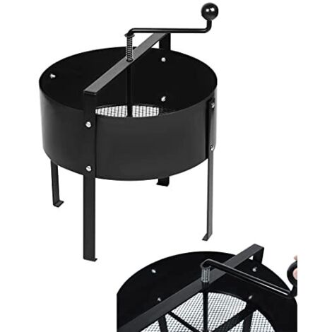 Tamis de jardin manuel - Diamètre : 40 cm - Tamis à passage efficace - En acier de qualité supérieure - Avec broche rotative - Tamis de terre - Pour le jardin, le sable, le compost, etc NAIZY