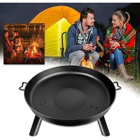 Brasero Bol de feu Ø80cm Foyer rond avec housse de protection imperméable Multifonctionnel Métal Fire Pit Pour intérieur-extérieur BBQ Chauffage Bois NAIZY