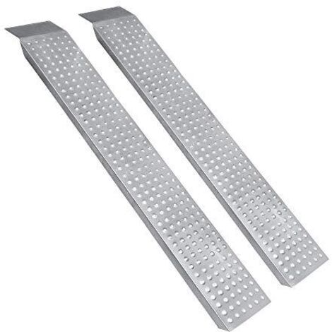 2X Rampe de Chargement en Acier, 160cm Max 400kg Rail de Chargement Acier Galvanisé Anti-Dérapant pour Voiture Moto Quad Bike NAIZY