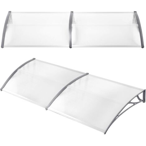 Naizy – Marquise 300 x 100 cm auvent pour porte d'entrée – Toit en polycarbonate transparent – Supports en aluminium – Protection anti UV