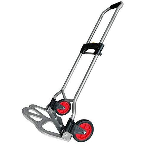 Naizy – Diable pliable chariot de transport 60 kg – Châssis télescopique en acier poli – Roues en plastique 120mm – Poignée antidérapante