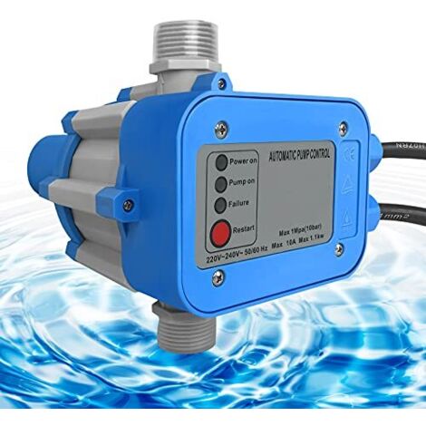 Pressostat Pompe Arrosage 10bar 220/240 Volt Commande de Pompe avec Câble Marche/Arrêt Automatique Pression - Type A NAIZY