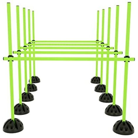 Naizy – Ensemble de haies d'agilité 15 perches 100 cm – Plastique robuste et résistant aux intempéries – Pour entraînement de vitesse et agilité