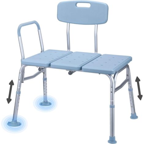 Naizy – Siège de douche réglable 85-96cm – Chaise antidérapante pour seniors – Accoudoirs ergonomiques – Capacité 150kg – Installation facile