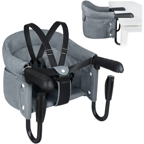 Siège de table pour enfants 30x24x31cm Siège de chaise pliant avec poignée antidérapante & ceinture de sécurité & sacs de rangement rehausseur de chaise bébé NAIZY (1/5)