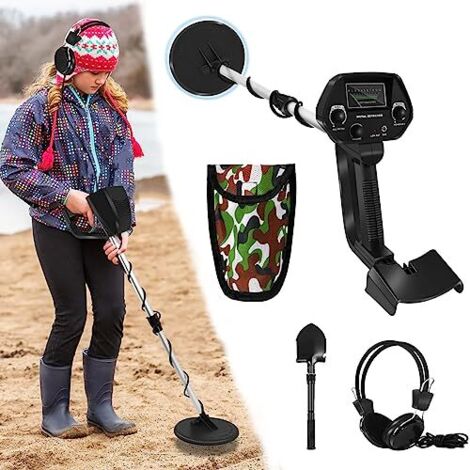 Naizy – Détecteur de métaux pour enfants jusqu'à 30 cm de profondeur – Écran LCD – Accessoires inclus : pelle et sac de transport – Léger 0,6 kg