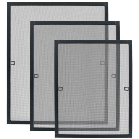 Moustiquaire pour Fenêtre avec cadre en aluminium 80 x 100 cm - fenêtre Moustiquaire sans perçage ni vis - Anthracite NAIZY