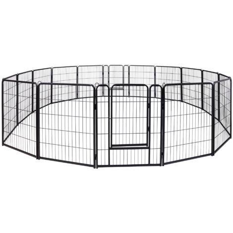 Parc pour chiots 16 pièces, parc pour chiens, appartement, barrière pour chiots, enclos pour chiots, parc pour animaux, enclos extérieur pour petits animaux (65x80cm) NAIZY