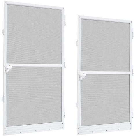 Moustiquaire de porte 120 x 240 cm avec cadre aluminiun Moustiquaire Cadre en Pour balcon salon porte de terrasse - Blanc NAIZY