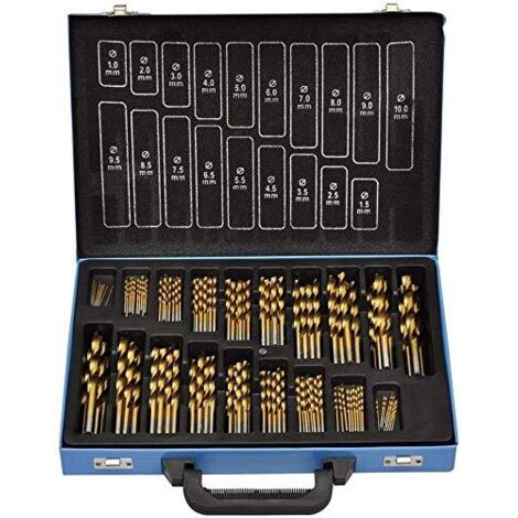 Jeu de Forets en Acier 170 Pièces Pour toutes les perceuses courantes avec 1-10 mm - Angle de pointe 135° HSS-G cobalt NAIZY (1/5)