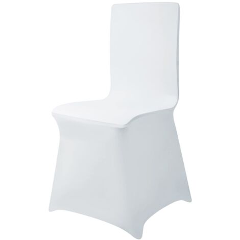 Naizy – Housse de chaise mariage lot de 100 – Élasthanne extensible – Lavable 40°C – Compatible chaises sans accoudoirs – Couleur blanc