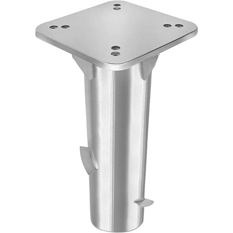 Naizy – Pied de parasol en métal avec ancrage au sol – Plaque 16x16cm – Revêtement argenté antirouille – Compatible vis M8
