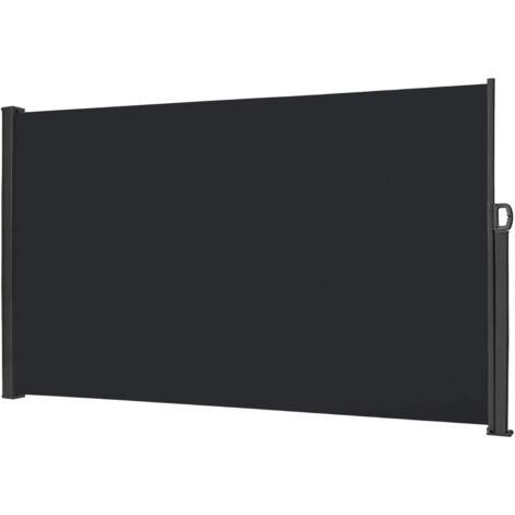 Store Latéral 200 x 300cm Brise-vue extensible - Protection UV - Store latéral avec poignée Opaque, gris foncé NAIZY (1/5)