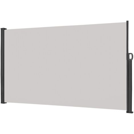 Store Latéral 180 x 300cm Brise-vue extensible - Opaque - Protection UV - Store latéral avec poignée, gris clair NAIZY (1/5)