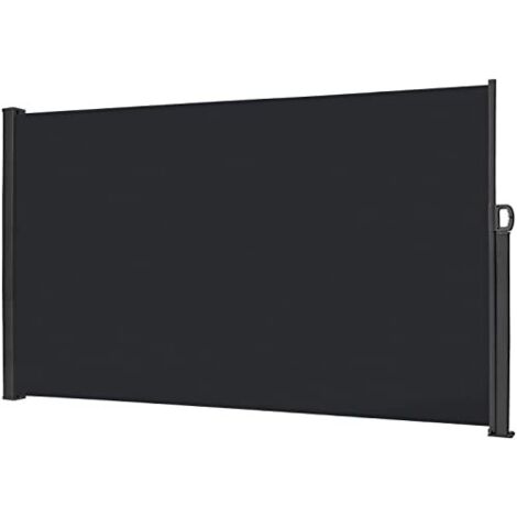 Store Latéral 180 x 300cm Brise-vue extensible - Opaque - Protection UV - Store latéral avec poignée, gris foncé NAIZY (1/5)