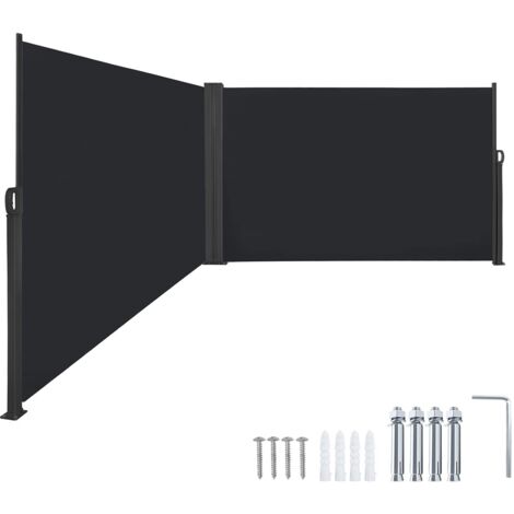 Store Latéral 200 x 600 cm Brise-vue extensible Protection UV Store Latéral avec poignée Opaque, anthracite NAIZY