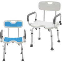 AUFUN Chaise de Douche Ergonomique Hauteur Réglable avec Accoudoirs et Dossier Amovibles- Tye B