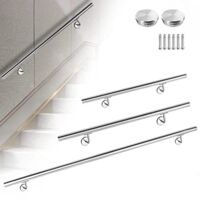 Tube et Barre Métallique Courante 150cm Garde-corps inox Extérieur & Intérieur Rampe d'escalier avec connexion NAIZY