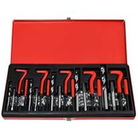 Naizy – Coffret de réparation tarauds M5 M6 M8 M10 M12 – 5 tarauds, 5 forets, 110 inserts filetés – Mallette de transport robuste
