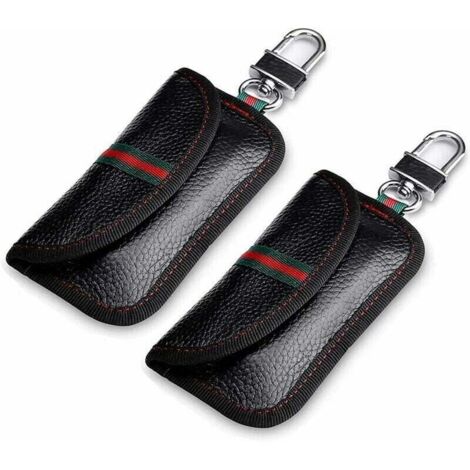 2er-Packung Signalblockierende Tasche für Autoschlüssel, blockiert RFID-Signale für Fahrzeugsicherheit und Diebstahlschutz-Fernbedienung (5 x 3,15 Zoll, Schwarz) (1/4)