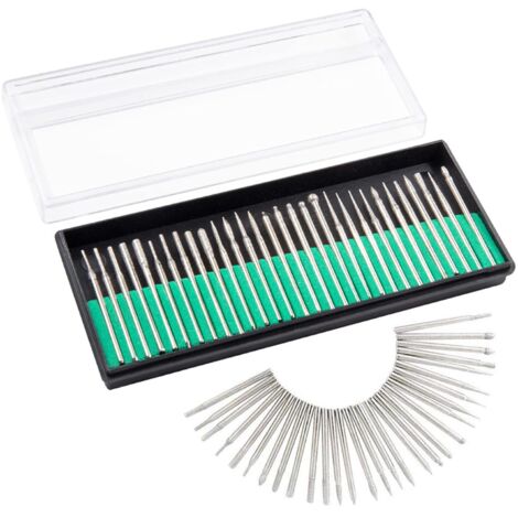 30 Stück Diamantfräser, 3 mm Schaft, Diamantfräser, Bohrer, Rotationsfräser zum Schleifen von Glas, Edelsteinen, Metall, Schmuck, Rotationsgravurwerkzeug, Rotationswerkzeug-Zubehör