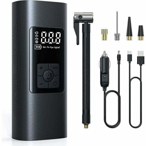 Wiederaufladbarer kabelloser Reifenfüller mit 6000-mAh-Akku – tragbare elektrische Luftpumpe für Auto und Fahrrad, automatische Abschaltung.
