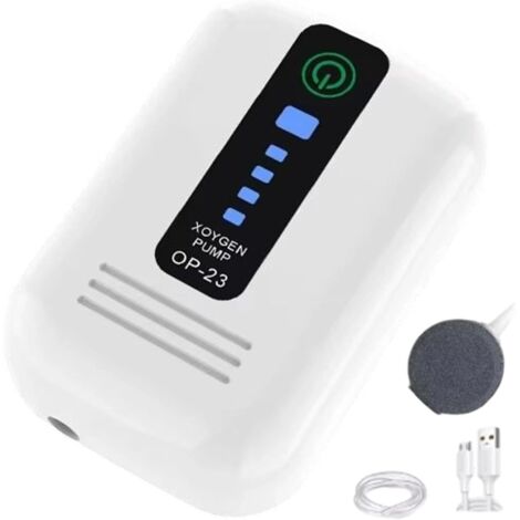 Aquarium-Luftpumpe, kompakte, leistungsstarke und leise USB-Luftpumpe für Hydrokultur-Teich, Außenaquarium, USB-Aufladung (1/5)