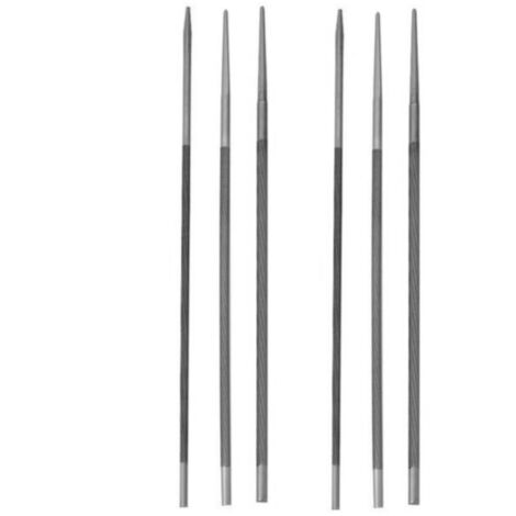 Lot de 6 Limes à tronçonneuse, 3 Größen runder Feinzahnfeilen (5/32", 3/16",und 7/32") mit spiralförmigem Gehäuse, zum Befestigen und Reinigen der Tronçonneuse-Kette (1/4)
