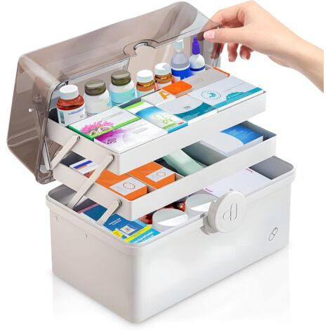 Große Medikamentenbox mit Tragegriff – Multifunktionale Medikamentenbox ...