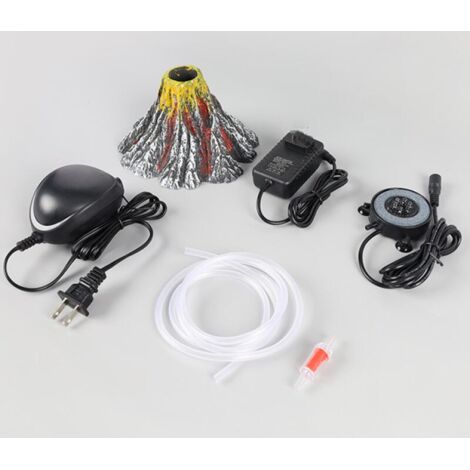 Kit zur Dekoration für Aquarien Volcan, mehrfarbig mit LED-Leuchte, Luftstrahl, Zubehör für Aquarien, Dekoration für Aquarien (1/5)
