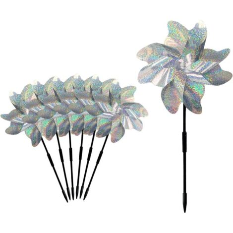 Set mit 7 silbernen reflektierenden Windmühlen (1/4)